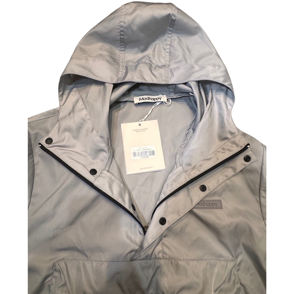 Madhappy‎ Lightweight Anorak Hoodie Pullover Jacket Grey Nylon Windbreaker Small - Picture 10 of 11